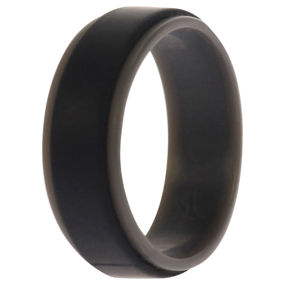 Silicone Wedding 2Layer Step Ring - Grey-Black by ROQ for Men - 15 mm Ring - Picture 2 of 2